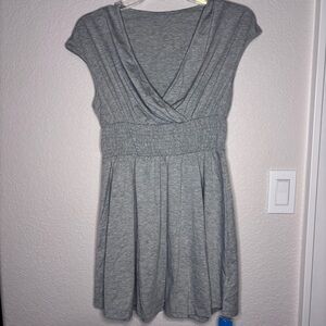 Cupshe Women’s Gray Pleated Ruched Mini Sundress/CoverUp